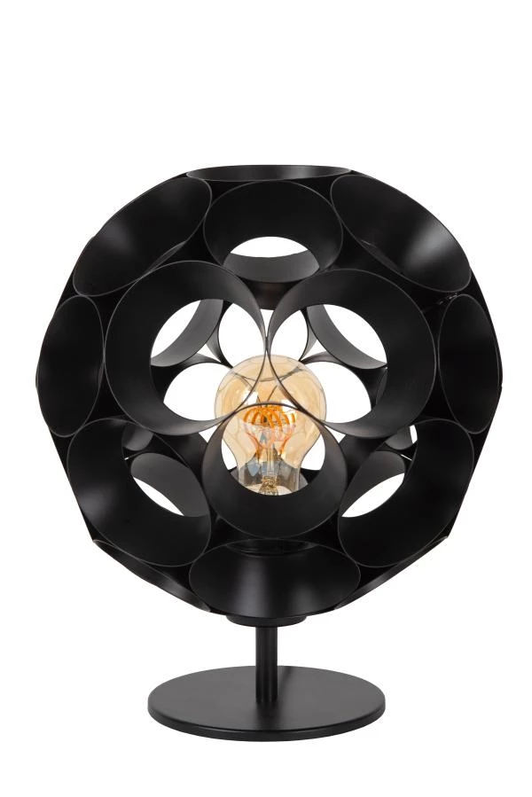 Lucide HANNELORE - Lampe de table - Ø 25 cm - 1xE27 - Noir - éteint